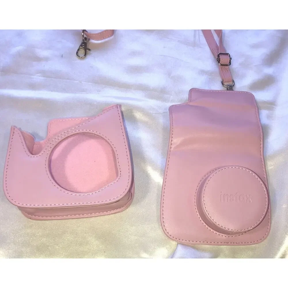 Instax Camera Case Bag Pink Adjustable Strap